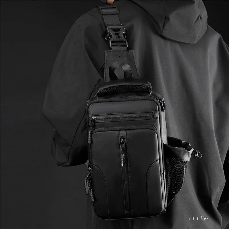 

Многофункциональная нагрудная сумка через плечо для мужчин, водонепроницаемый вместительный мессенджер с USB-зарядкой для коротких поездок