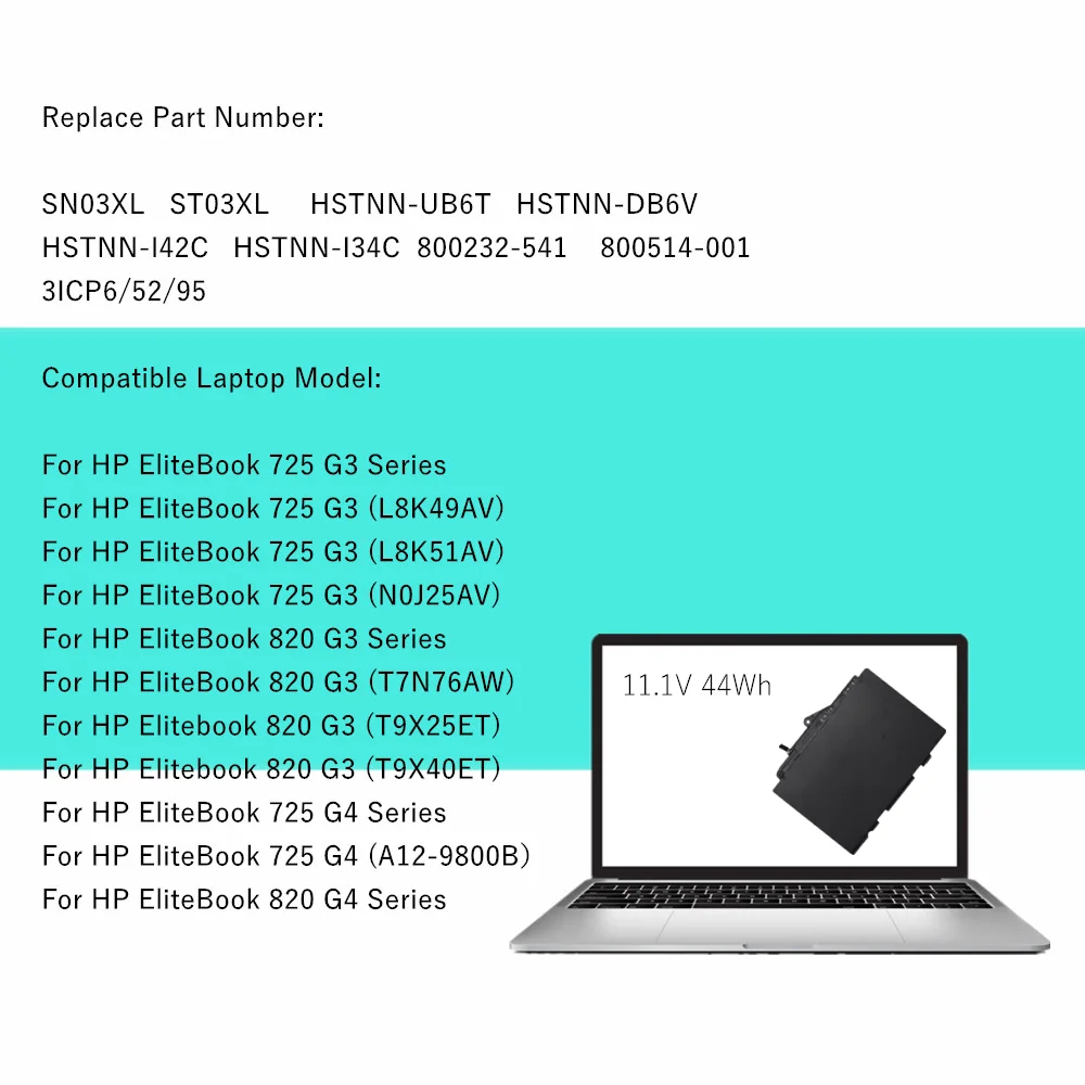 Фото 11,4 В ST03XL SN03XL Аккумулятор для ноутбука HP EliteBook 725 820 G3 725 820 G4 HSTNN-UB6T HSTNN-DB6V HSTNN-I42C HSTNN-I34C №5