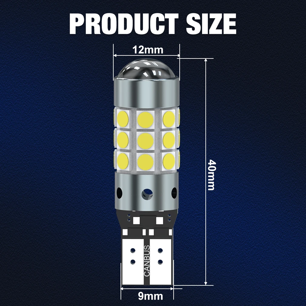 XSTORM T10 Светодиодная лампа W5W LED 168 194 Canbus Nor Error 27SMD 3030 Автомобильные сигнальные огни Габаритная лампа номерного знака 6000K Белый 12 В (art.: 3920ca0fae91c) - 3920ca0fae91c
