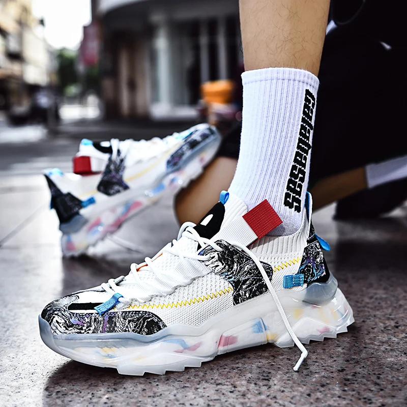 

Кроссовки мужские с вулканизированной подошвой, Повседневные Дышащие Сникерсы, нескользящая обувь на шнуровке, легкая обувь для тенниса, бега