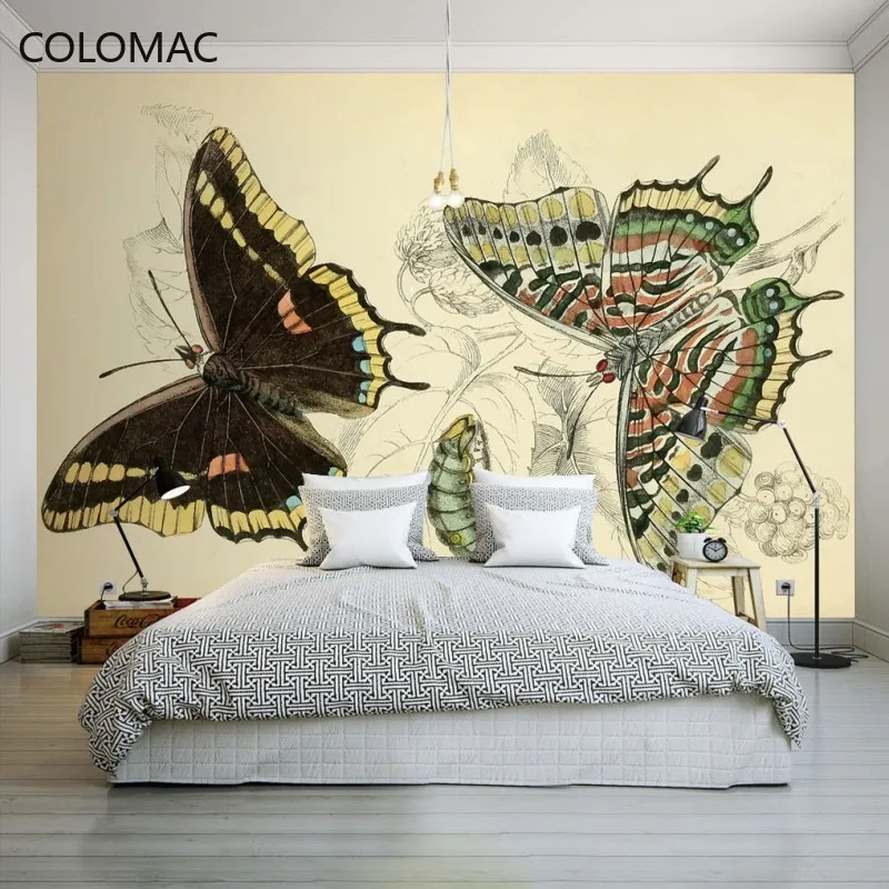 

Фотообои в американском стиле с изображением бабочек, спальни, гостиницы