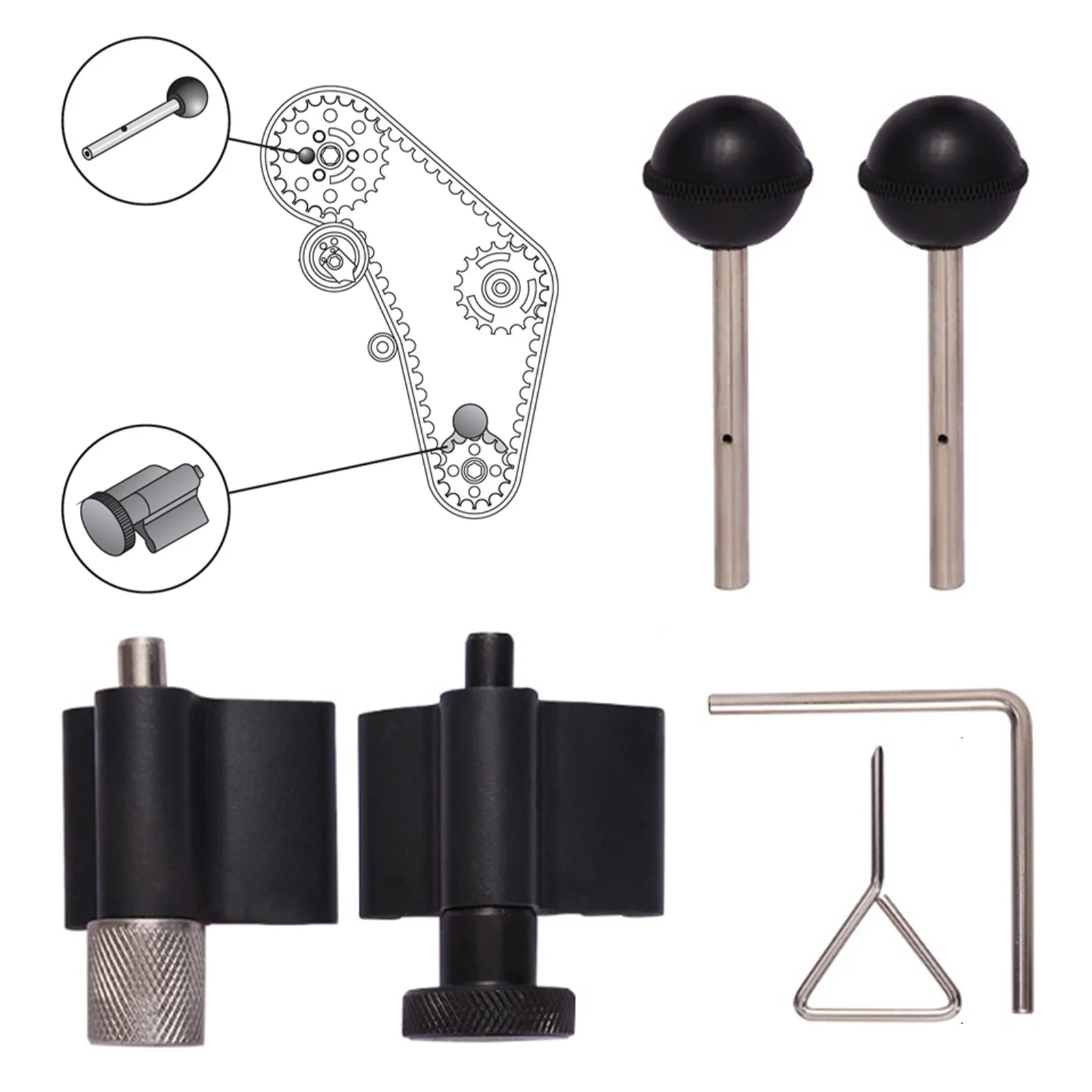 

6Pcs Diesel Engine Timing Crank and Cam Tools Fits for Octavia II 2.0 TDi PD Locking Tools Timing Belt