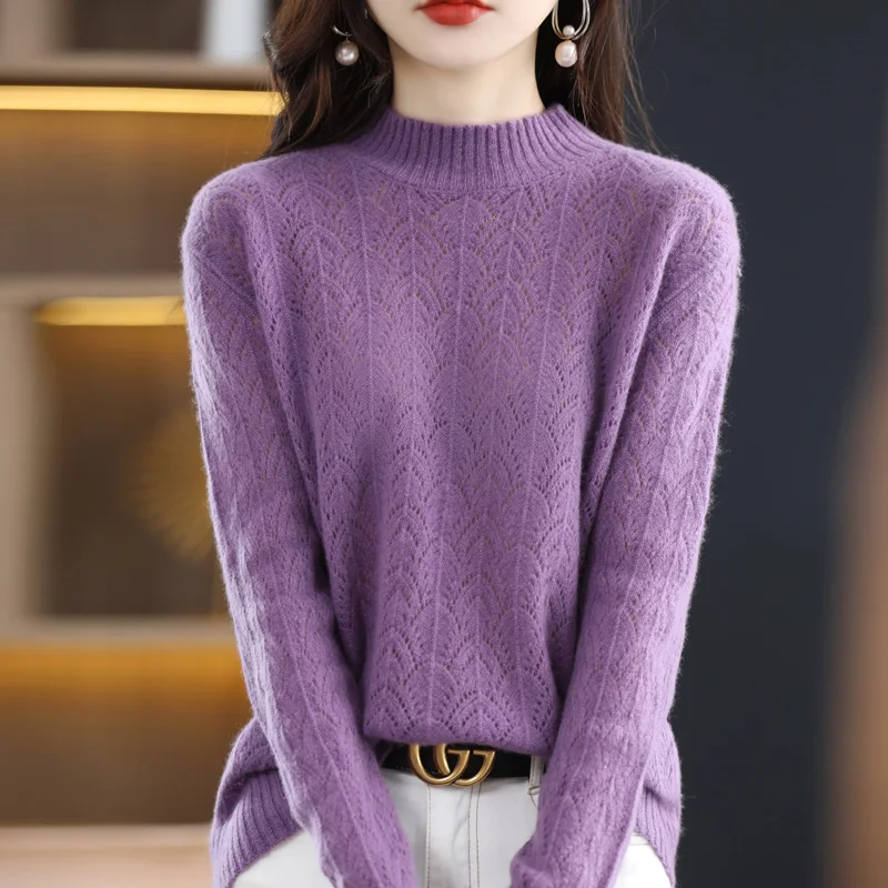 100% Pure Wool Sweater Women's Half 