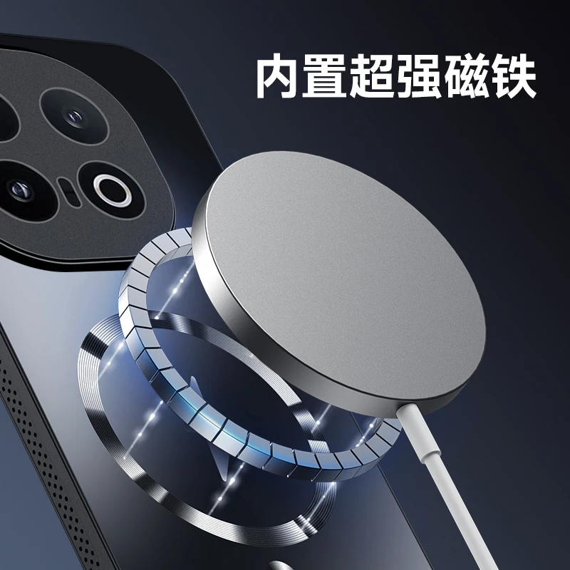 iQOO13 Магнитный чехол для iQOO 13 Ударопрочная крышка Автомобильный TPU+PC 2 в 1 Защита