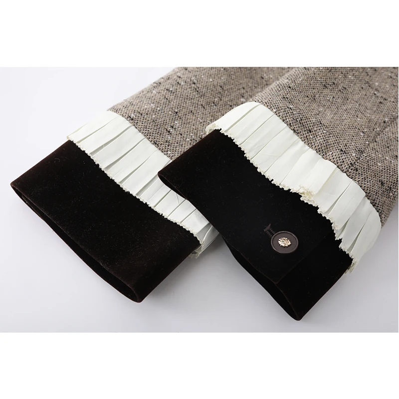 Элегантный французский светский костюм с круглым вырезом однобортный пиджак