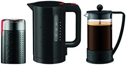 

Набор, Кофеварка с 8 чашками французского пресса, электрическая кофемолка с лезвием для кофе и электрический чайник для воды 34 унции, черный