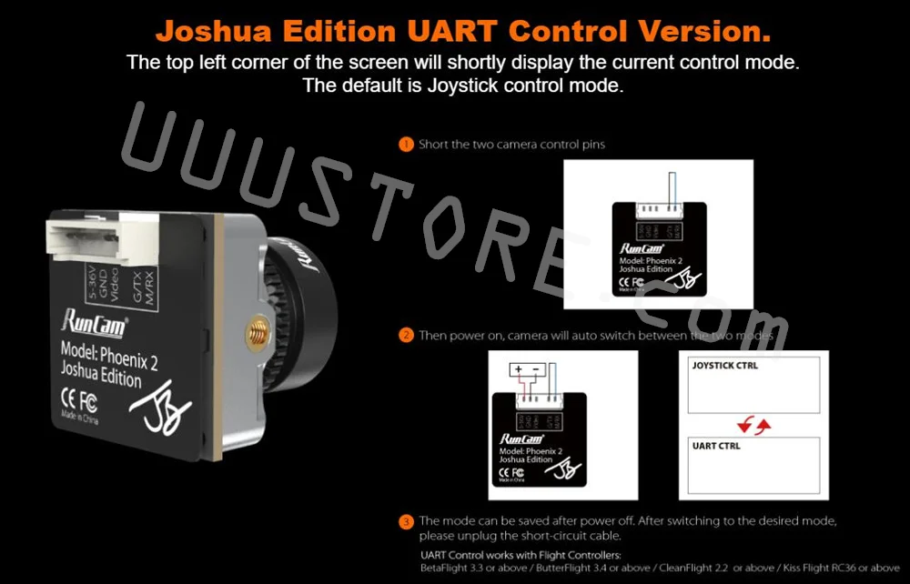 RunCam Феникс 2-JB Джошуа издание CAM 1/2 CMOS 1000TVL f2.0 155 градусов супер WDR (широкий