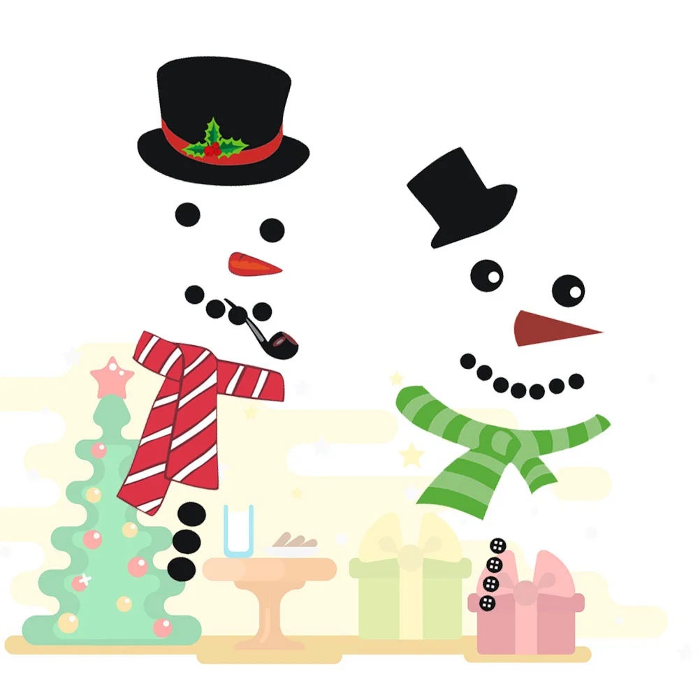 

Christmas Refrigerator Sticker Magnets Fridge Snowman Magnet Decoration Wall Stickers Decal Garage Windowdecorations Holiday