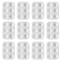 12pcs white paint plastic palettes 6 well rectangular watercolor oil palette painting tray artist craft palettes for kids