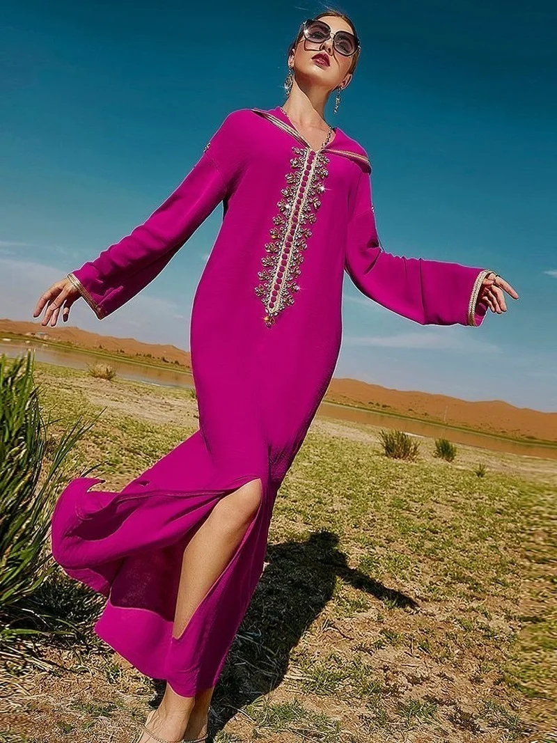 Djellaba Muslim Kaftan Dress Caftan Marocain Eid Abayas for Women Dubai Evening African Dresses for Women Robe Femme Musulmane