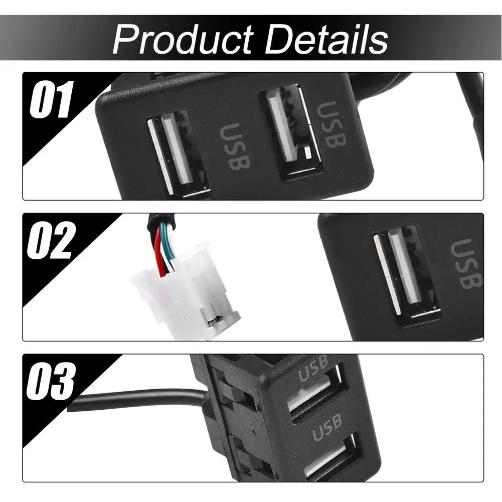 Автомобильная приборная панель, двухпортовый USB-кабель для модификации, 120 см, автомобильная приборная панель, два USB-порта, панель, автомобильный лодка, GPS, 4IN, 6-контактный кабель-адаптер (art.: 3920d21bf1d8a) - 3920d21bf1d8a