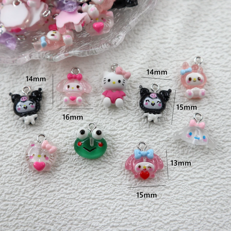 Мини-кавайный мультяшный кулон из смолы с изображением животных котенок кошка