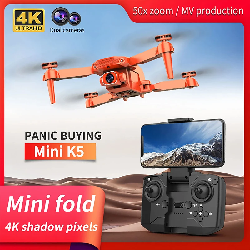 

New K5 Mini Drone 4k HD Dual Camera Visual Positioning 1080P WiFi Fpv Drone Height Preservation Rc Quadcopter Boy Toys#G3