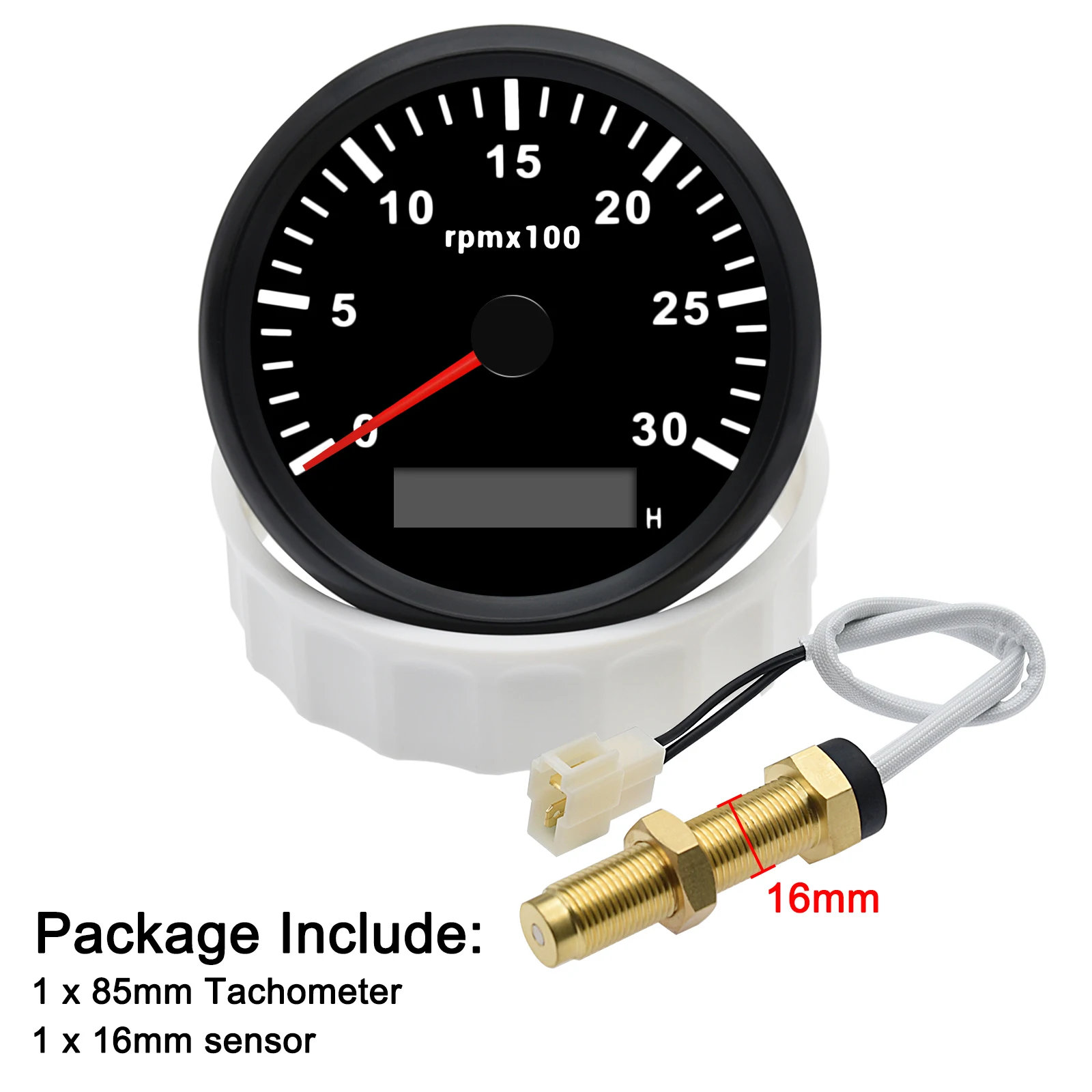 

Tachometers 3K~8K RPM Meter 85mm Boat Motorcycles 7 Colors Backlight Waterproof LCD Tacho Digital Hour Meter Tachometer Sensor