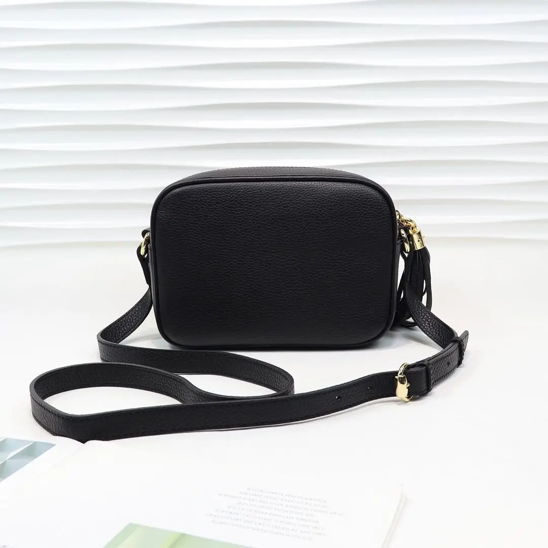 Genuine Leather Luxury Brand Women's Shoulder bag Messenger Bags women's square bag lychee pattern Camera bag tassel bag Handbag