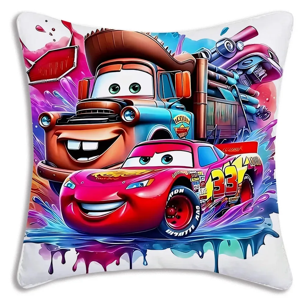 

Чехлы на подушки с изображением автомобиля Lightning McQueen и Friends для забавной езды! Чехол на диван, односторонняя печать, украшение для дома
