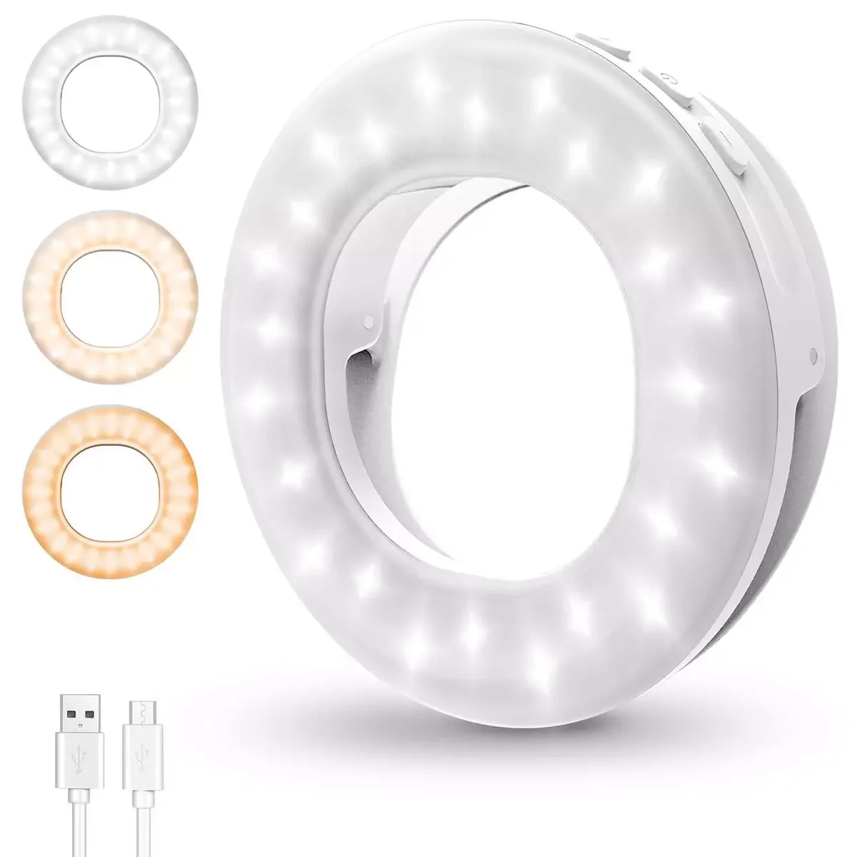 Charge 48 LED Selfie Ring Light Mini Circle Mobile Phone Lens Makeup Fill Light Laptop Camera for Smart Phone Photography