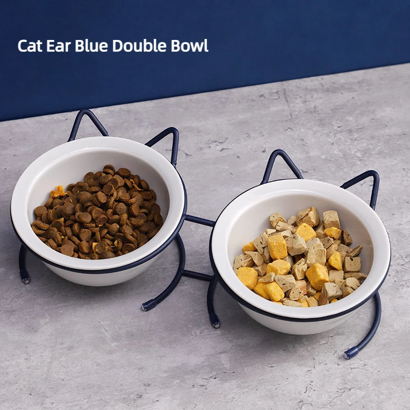 

Leak-proof Pet Cat Dog Ceramic Bowl protects the dog cat spine cat bowl from food and water in a design of pet accessories