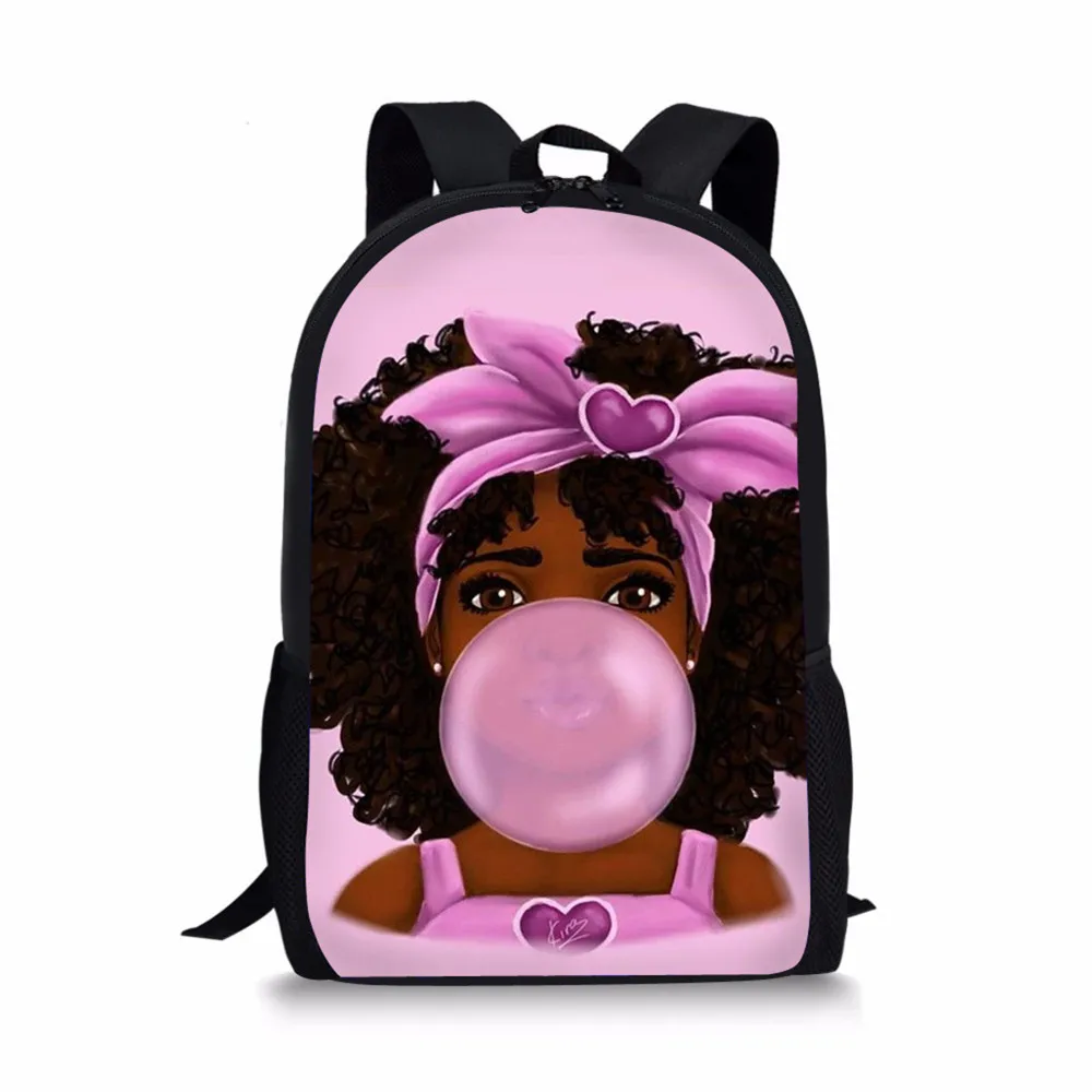 Advocator Printed African Girls Lunch Bag Cartoon Girls Portable Thermal Food Picnic Bags for School Kids Boys Lunch Box Tote