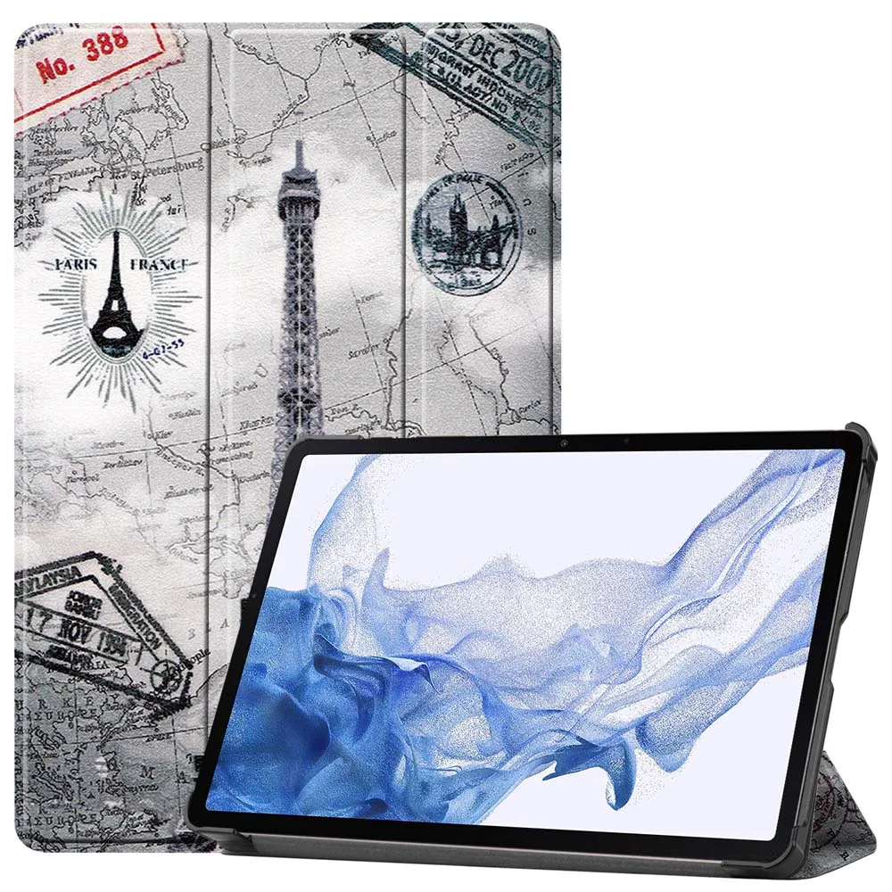 

Чехол для Samsung Galaxy Tab S8 Plus, Магнитный флип-чехол с рисунком, подставка для планшета, складной держатель, противоударный защитный чехол