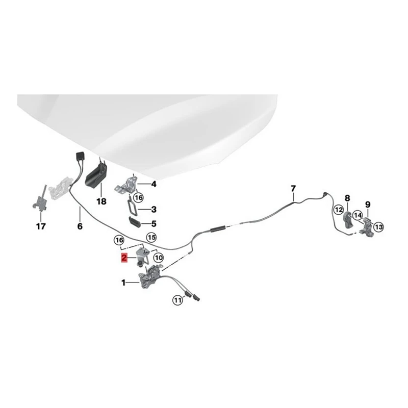 Car Hood Latch Striker Plate 51237435104 For BMW X1 F48 F49 LCI 2016-2022 Bracket Lock Pin 51 23 7435104 Accessories