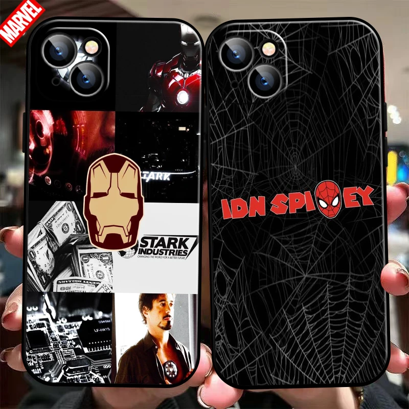 

Marvel Spiderman For Apple iPhone 13 12 11 Pro Max Mini X XR XS Max SE 6 6S 7 8 Plus Phone Case Funda Silicone Cover