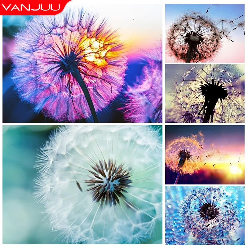 

5D Full Round Diamond Painting Dandelion SeriesLandscape Pictures of Rhinestones DIY Diamond Embroidery Mosaic Art Home Decor