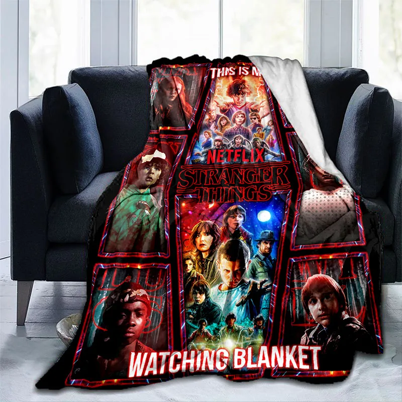 

3D Printed Halloween Thriller Stranger Things Blanket Home Sherpa Sofa Cover Thin Sheets Nap Blanket Office Casual Blanket