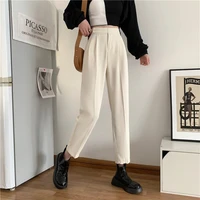 women tops high waist black pants 2022 spring autumn new versatile casual suit pants womens wide leg pants trousers 8850c