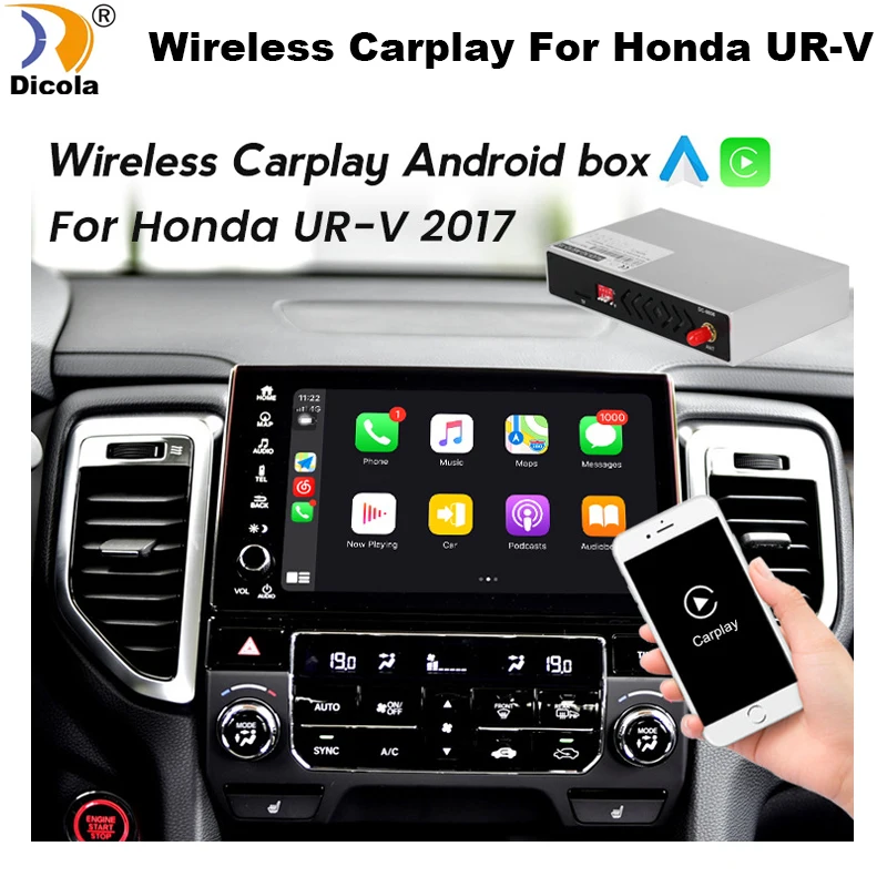 

Беспроводной модуль декодера Android Auto и Apple Carplay для Honda UR-V URV 2017 Mirrorlink Youtube, оригинальное обновление радио