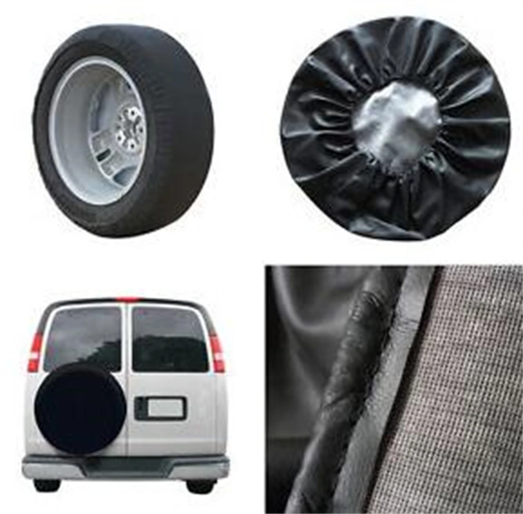 

15" Durable PU Leather Black Autos Spare Wheel Tire Cover Protection Bag Size M