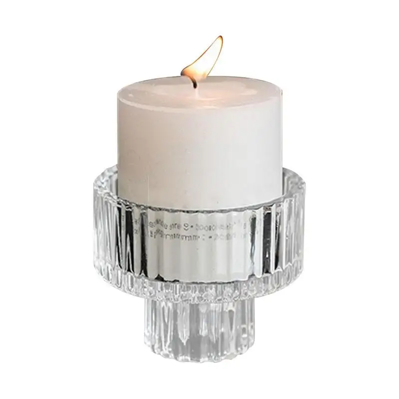 Glass Pillar Candle Holder Practical Candle Holder Clear Glass Candle Holder For Rustic Wedding Centerpieces