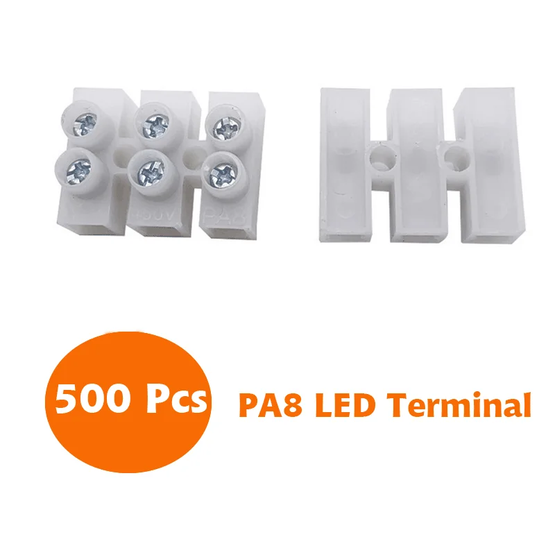 

500 шт., пластиковые клеммные колодки PA8 для кабеля 5A-10A