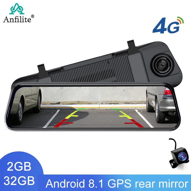 

10 - дюймовая камера DVR GPS 4G CarLog ADAS Android 8.1 камера заднего хода