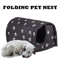 cat house warm pet nest cozy small medium dogs cats winter warm tent oxford cloth foldable stray dog litter for pet cave cushion