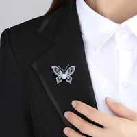 karopel new butterfly shape brooches for women silver gold color cz crystal brooches marquise zircon butterfly pins jewelry gift