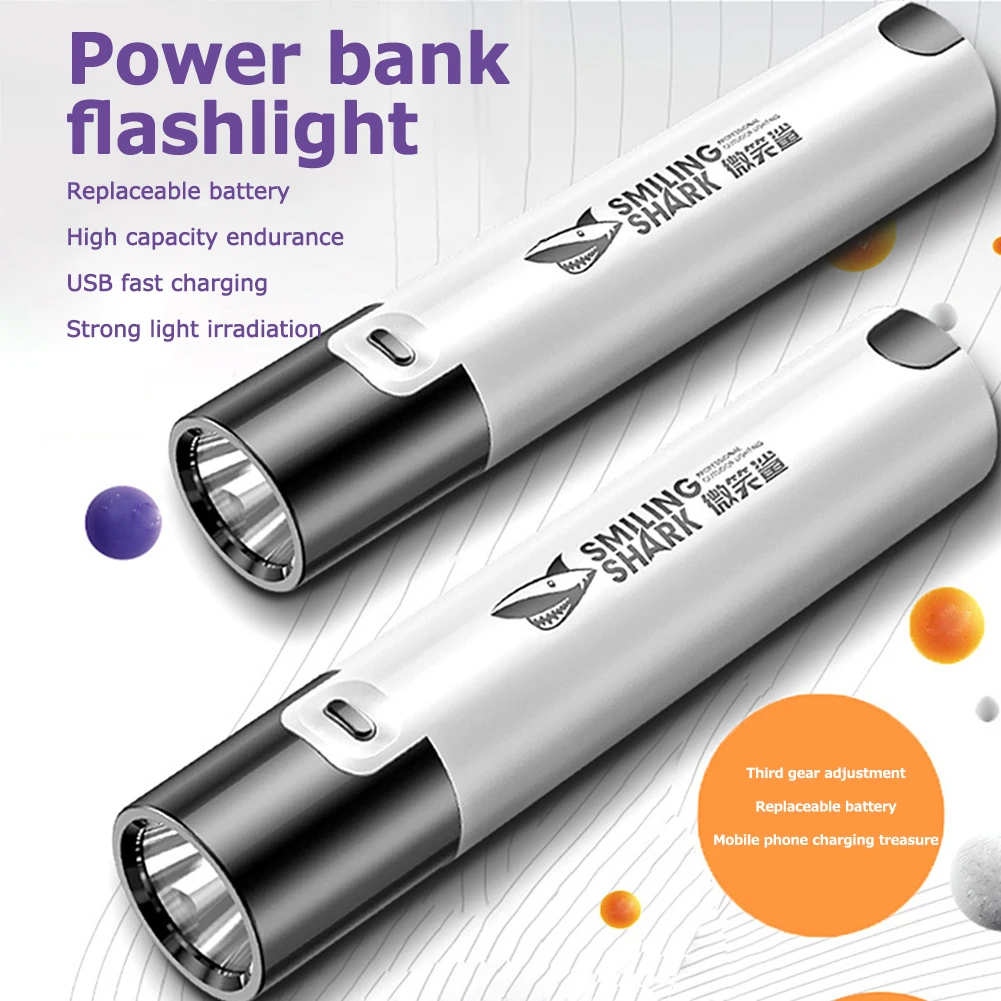 

SD-1006 Powerful USB Rechargeable Portable LED Torch Power Bank Handheld Waterproof Camping Lighting Mini Flashlight