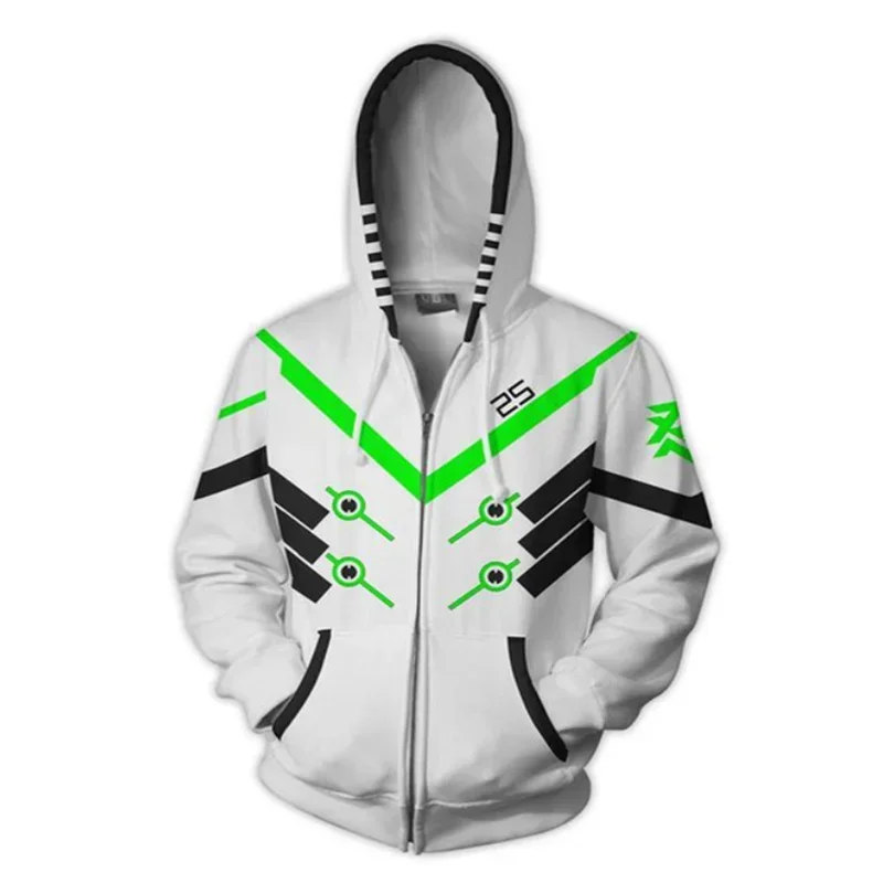Новый 2025 3D аниме-игровые часы D.VA SOLDIER 76 Джек Моррисон толстовка с капюшоном для