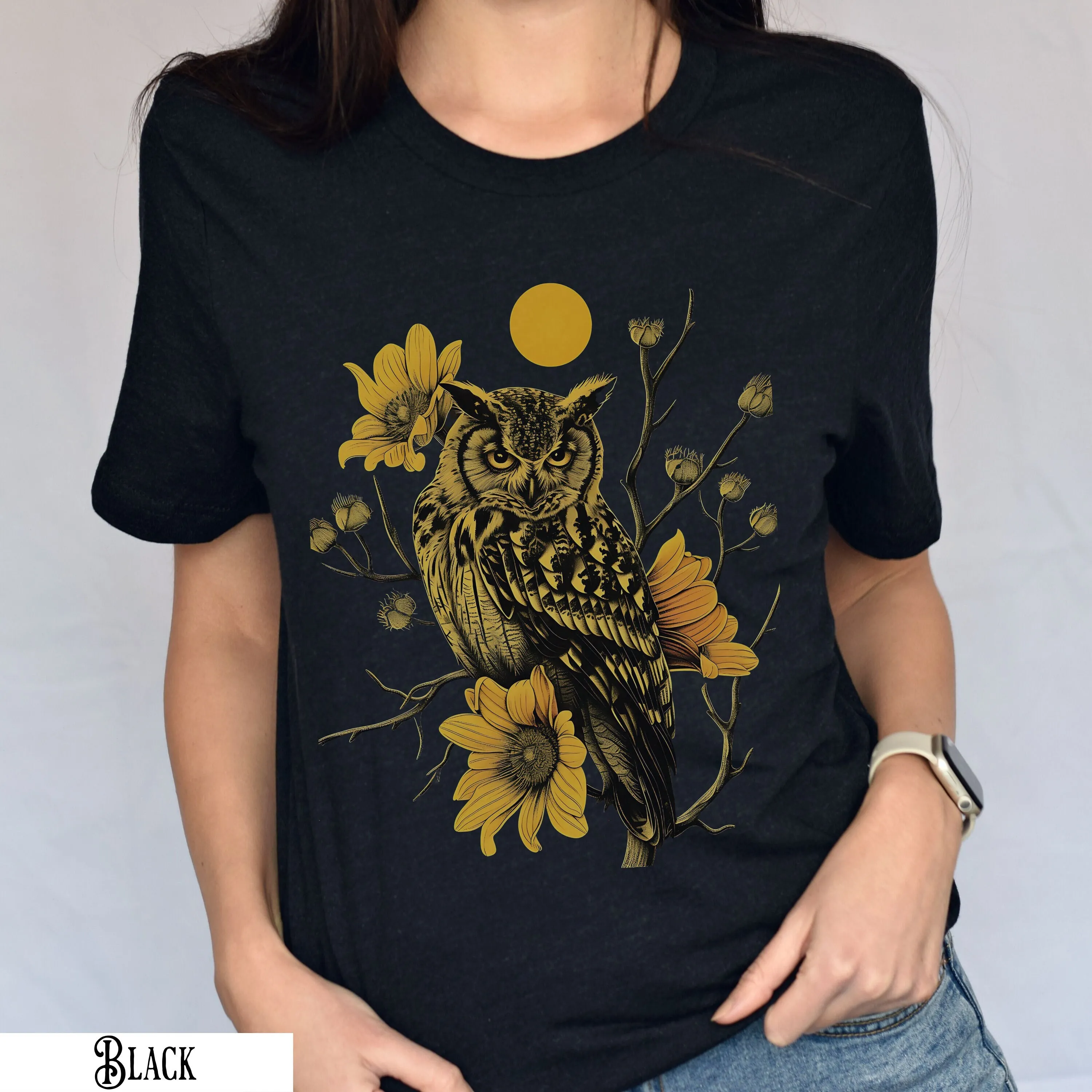 Рубашка с растительным рисунком совы винтажные Подсолнухи цветочным