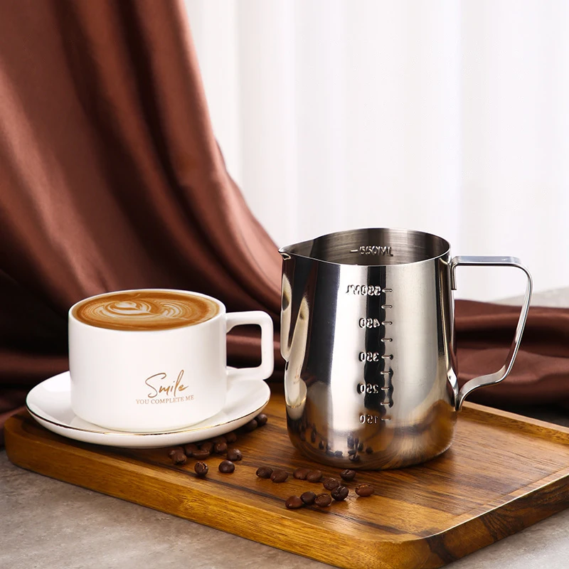 

350 600ml Stainless Steel Milk Frothing Pitcher Espresso Steam Coffee Barista Craft Latte Cappuccino Milk Cream Cup Frothing Jug