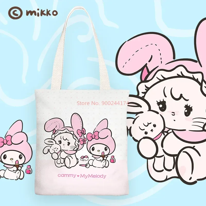 Милая холщовая сумка на плечо Mikko с героями мультфильмов студенческая большая