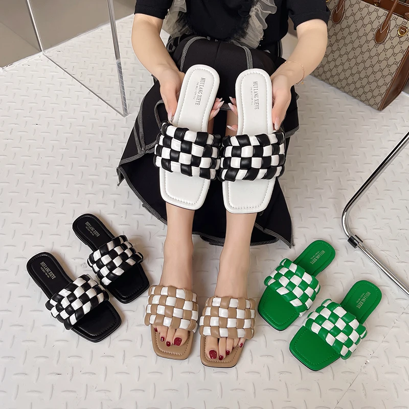 

Shoes Women Slippers For Swimming Pool Low Luxury Slides Pantofle Soft Beach Flat Summer Designer 2022 Fretwork Basic Rubber Ca