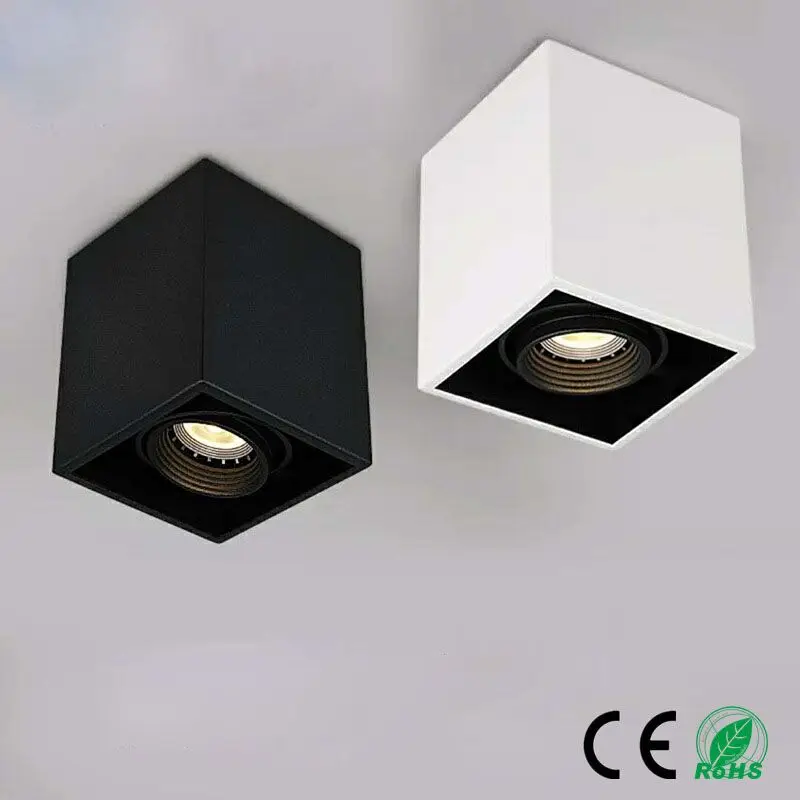 

LED Ceiling Lights Single spot LED lamps Replaceable GU10 10W led bulbs ceiling light Square lamp decorations Lighting for home
