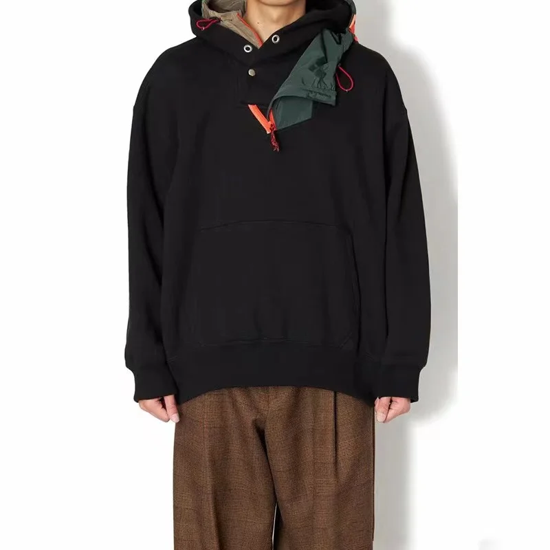 

KOLOR 22AW Splice Asymmetrical Hoodie Sweater