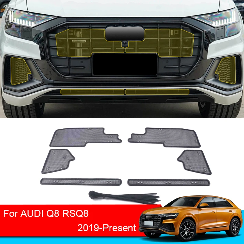 Car Insect-proof Air Inlet Protection Cover Airin Insert Net Vent Racing Grill Filter For Audi Q8 RSQ8 2019-2025 Accessories