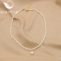 xlentag sparkling heart zircon white natural freshwater pearls elegant art fashion exquisite fine jewelry birthday gifts gn0451