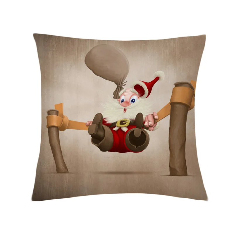Christmas Pillow Case Cover Merry Santa Claus Decorative Pillowcases Creative Cartoon