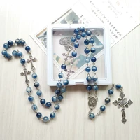 vintage rosary catholic ornament virgin cross pendant jesus christ rosary religious necklace for unisex jewlery accessories