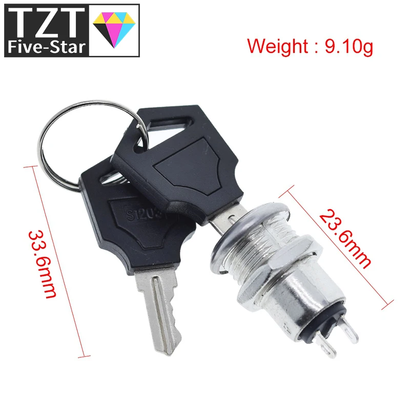 Выключатель блокировки телефона из нержавеющей стали 12 мм 2 контакта ключа