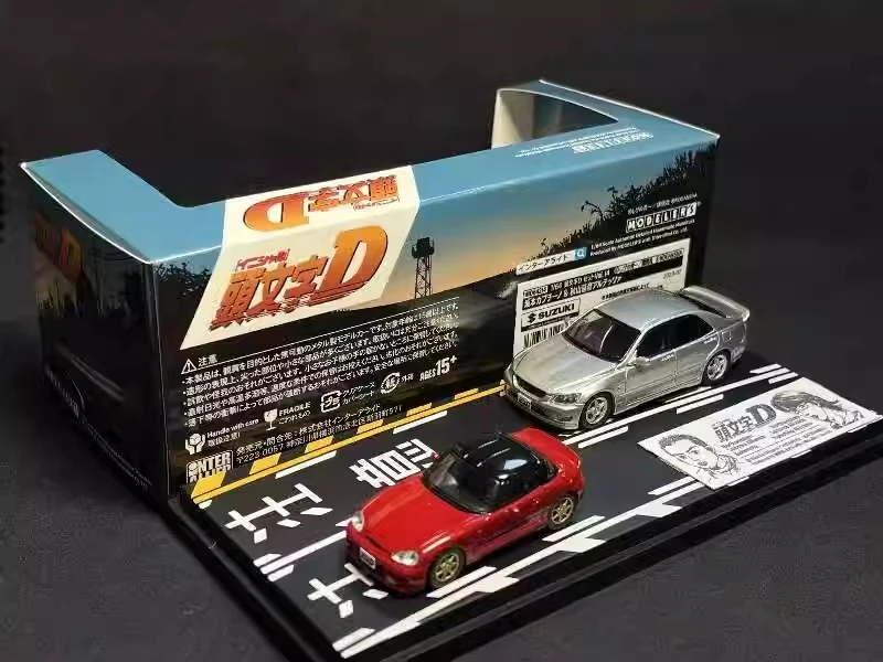 

Modeler's 1:64 Vo1.12 Initial D Cappuccino EA11R red & Altezza SXE10 silver Model Car